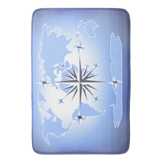 Comass Roos Sailing Ocean Blue Bath Mat (Voorkant Verticaal)