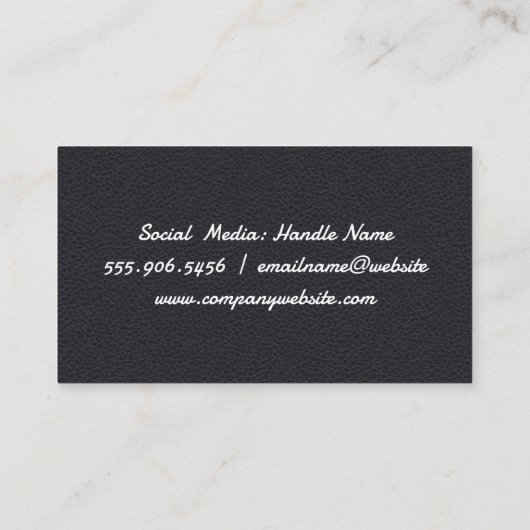 Comb | Achtergrond leder Visitekaartje (Achterkant)