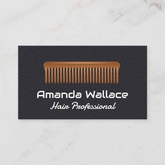 Comb | Achtergrond leder Visitekaartje (Voorkant)
