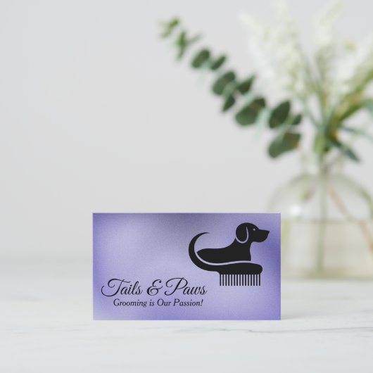 Comb Dog Grooming Logo | dierenverzorging Visitekaartje (Staand voorkant)