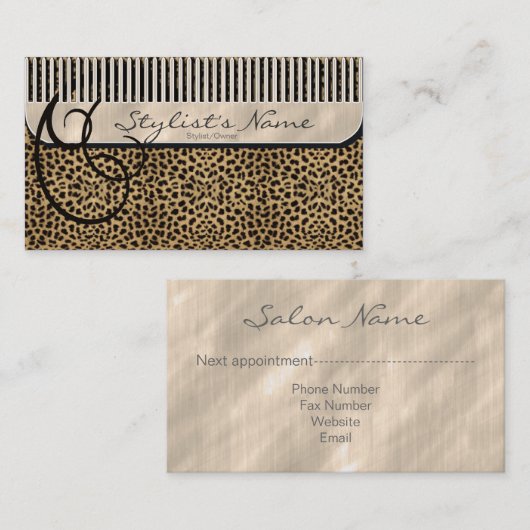 Comb en Curls Leopard ID319 Afsprakenkaartje (Voorkant / Achterkant)