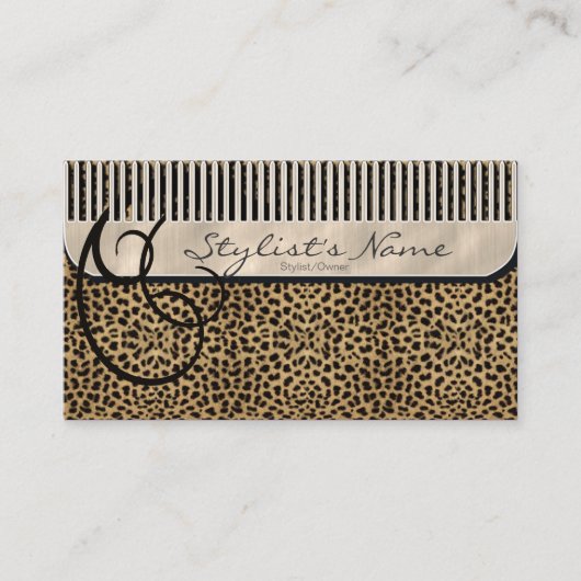 Comb en Curls Leopard ID319 Afsprakenkaartje (Voorkant)