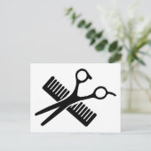 Comb en schaar briefkaart (Staand voorkant)