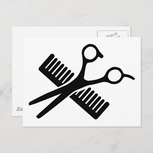 Comb en schaar briefkaart (Voorkant / Achterkant)