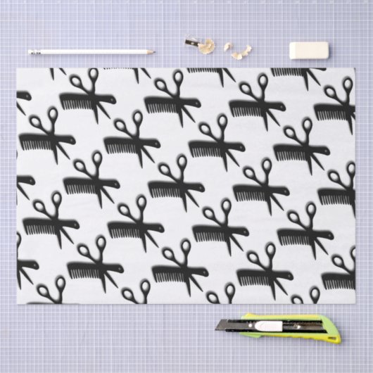 Comb en schaar design tissuepapier (Craft)