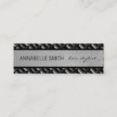 Comb en Shears / Hair Stylist / Silver Glitter Mini Visitekaartje (Voorkant)