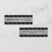 Comb en Shears / Hair Stylist / Silver Glitter Mini Visitekaartje (Voorkant / Achterkant)