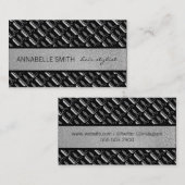 Comb en Shears / Hair Stylist / Silver Glitter Visitekaartje (Voorkant / Achterkant)