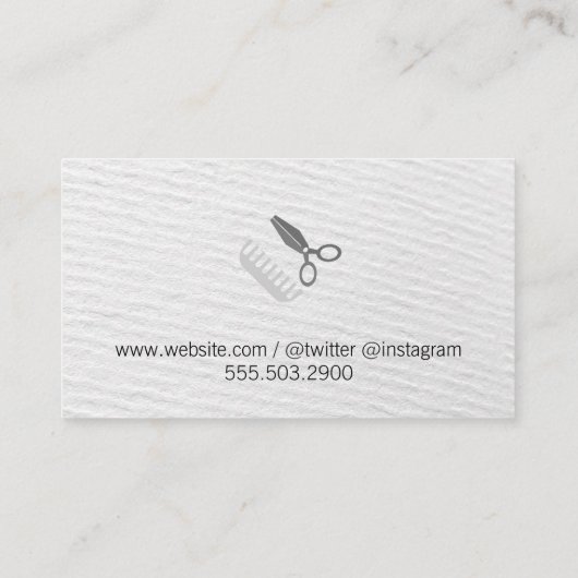 Comb en Shears / Hair Stylist Visitekaartje (Achterkant)