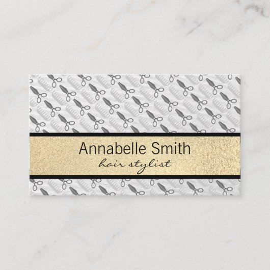 Comb en Shears / Hair Stylist Visitekaartje (Voorkant)
