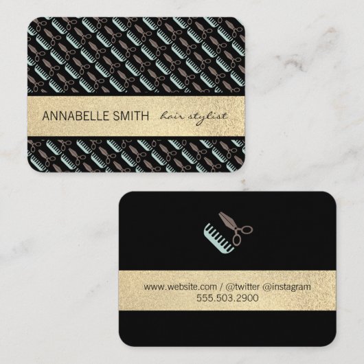 Comb en Shears / Hair Stylist Visitekaartje (Voorkant / Achterkant)