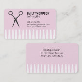 Comb | Haarstijflijst (roze) Visitekaartje (Voorkant / Achterkant)