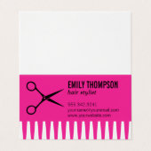 Comb | Haarstijflijst (warm roze) Visitekaartje (Buitenkant ongevouwen)