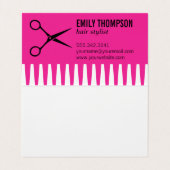 Comb | Haarstijflijst (warm roze) Visitekaartje (Binnenkant ongevouwen)