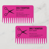 Comb | Haarstijflijst (warm roze) Visitekaartje (Voorkant / Achterkant)
