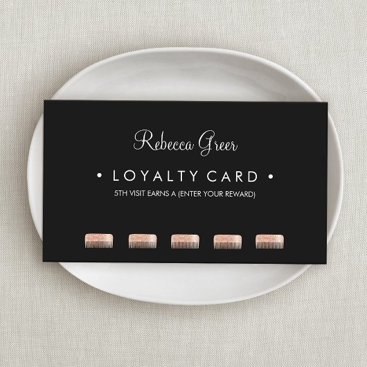 Comb Haarstylist 5 Punch Customer Loyalty Card