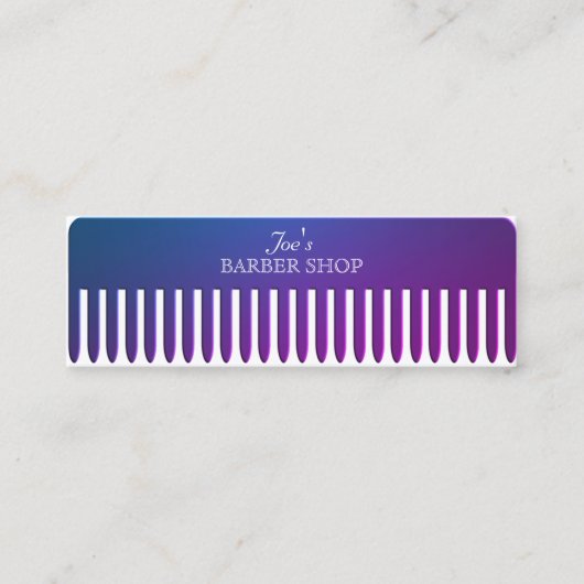 Comb hair salon grappige professionele cover mini visitekaartje (Voorkant)