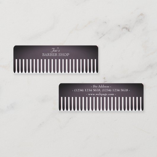 Comb hair salon grappige professionele cover mini visitekaartje (Voorkant / Achterkant)