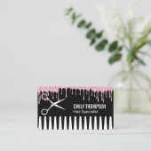 Comb | Hair Stylist | Glitter Drip Visitekaartje (Staand voorkant)