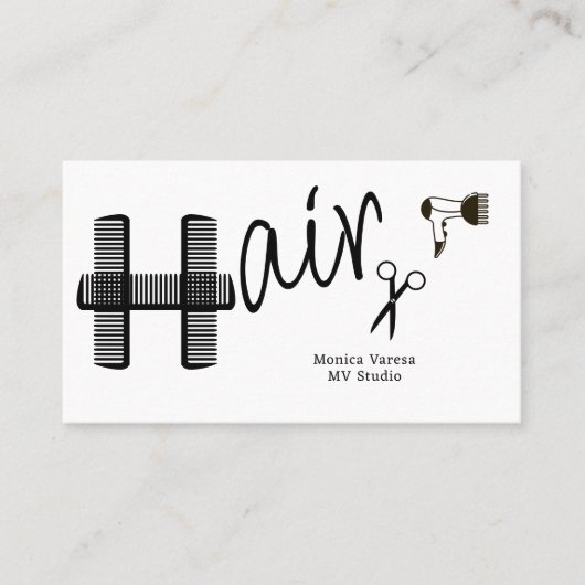 Comb Hair Stylist Hairdresser Flat Loyalty Card (Voorkant)