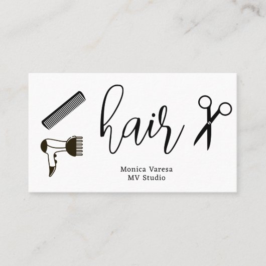Comb Hair Stylist Hairdresser Flat Loyalty Card (Voorkant)