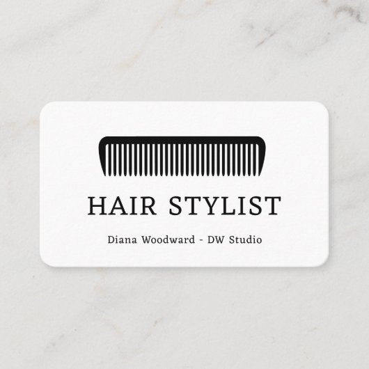 Comb Hair Stylist Kapper Flat Loyalty Kaart (Voorkant)