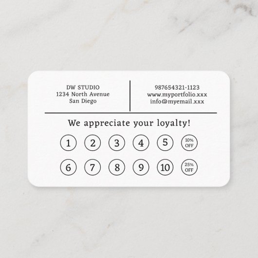 Comb Hair Stylist Kapper Flat Loyalty Kaart (Achterkant)