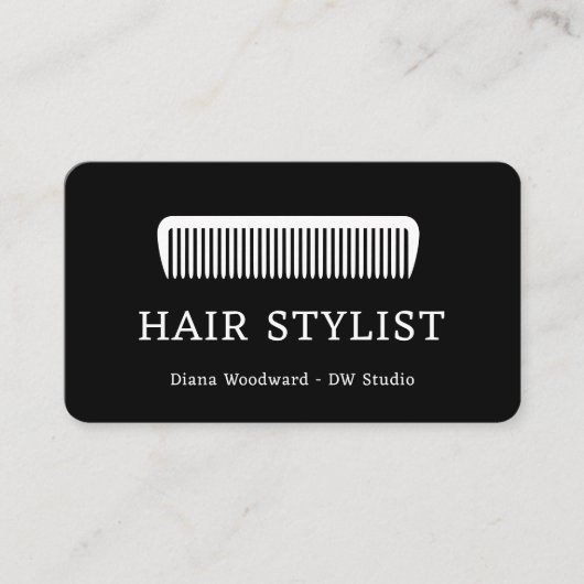 Comb Hair Stylist Kapper Flat Loyalty Kaart (Voorkant)