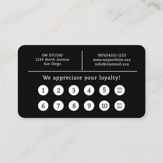 Comb Hair Stylist Kapper Flat Loyalty Kaart (Achterkant)