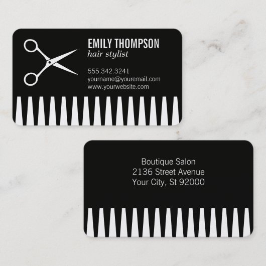 Comb Hair Stylist Visitekaartje (Voorkant / Achterkant)