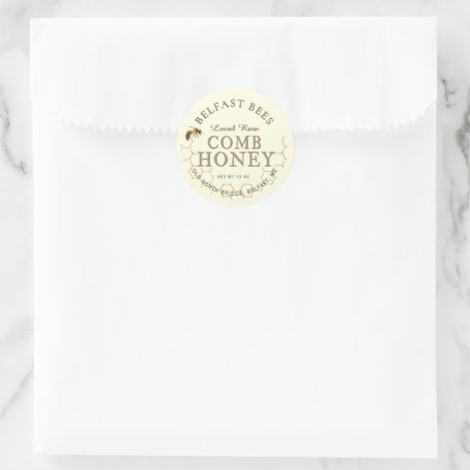 Comb Honey Realistic Honeybee Honeycomb Local Raw Ronde Sticker (Tas)