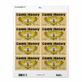 Comb Honey Strpes Label (Full Sheet)