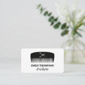 Comb | Logo schaar | Hair Stylist Visitekaartje (Staand voorkant)