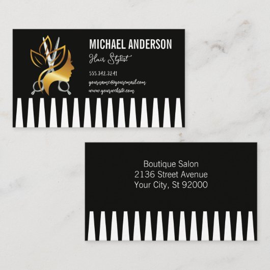 Comb | Salon Logo Visitekaartje (Voorkant / Achterkant)