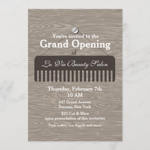 Comb Sign Salon Grand Opening Kaart