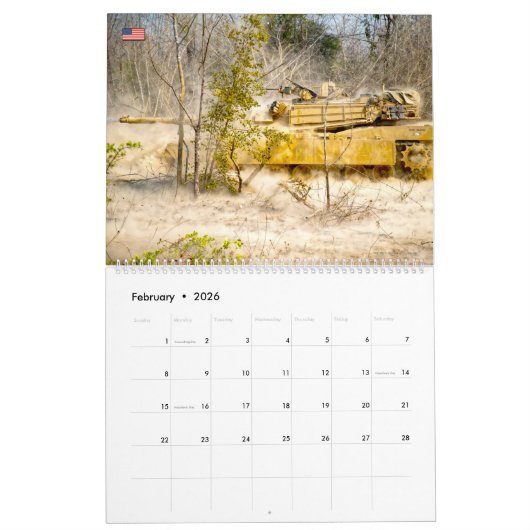 COMBAT ARMOR - Amerikaanse militaire pantservoertu Kalender (Feb 2026)