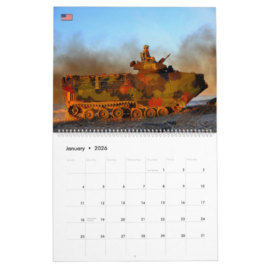 COMBAT ARMOR - Amerikaanse militaire pantservoertu Kalender (Jan 2026)