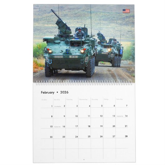 COMBAT ARMOR - Amerikaanse militaire pantservoertu Kalender (Feb 2026)
