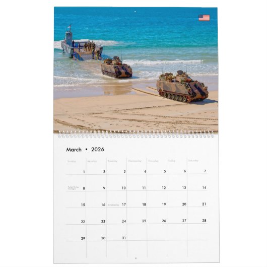 COMBAT ARMOR - Amerikaanse militaire pantservoertu Kalender (Mar 2026)