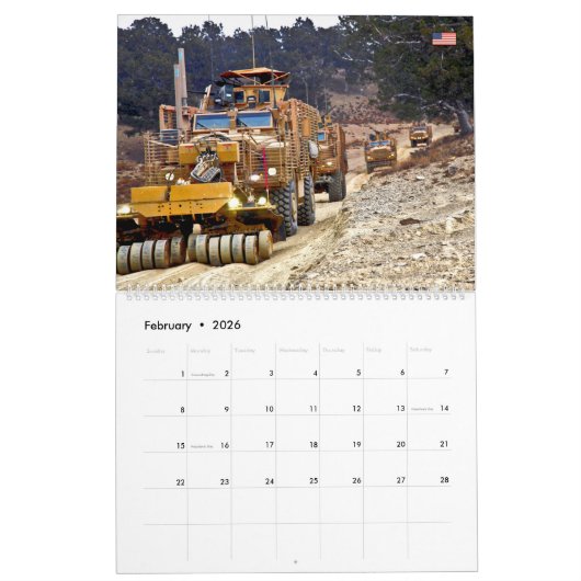 COMBAT ARMOR - Amerikaanse militaire pantservoertu Kalender (Feb 2026)
