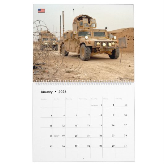 COMBAT ARMOR - Amerikaanse militaire pantservoertu Kalender (Jan 2026)