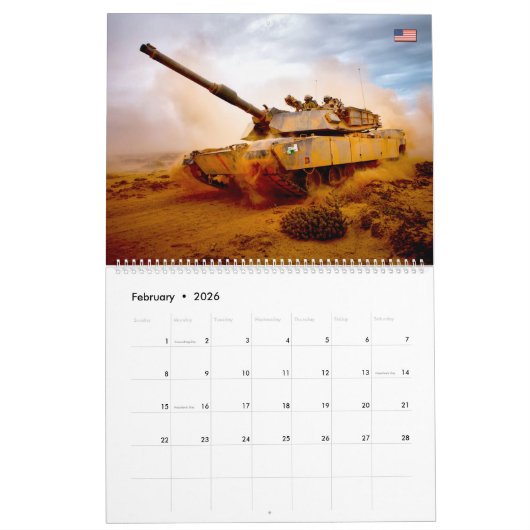 COMBAT ARMOR - Amerikaanse militaire pantservoertu Kalender (Feb 2026)