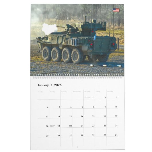 COMBAT ARMOR - Amerikaanse militaire pantservoertu Kalender (Jan 2026)