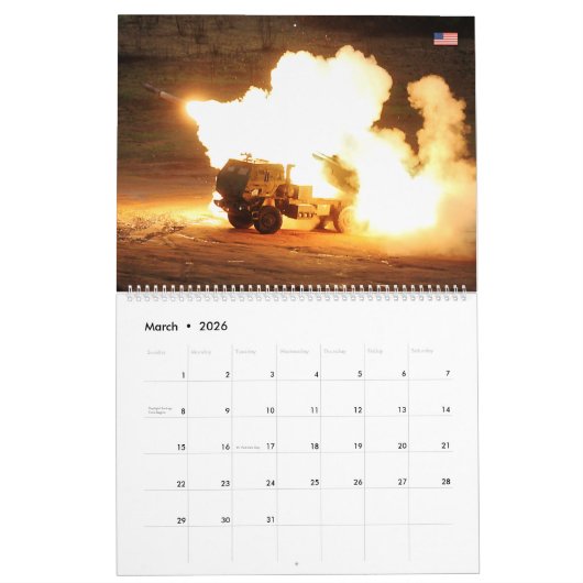 COMBAT ARMOR - Amerikaanse militaire pantservoertu Kalender (Mar 2026)