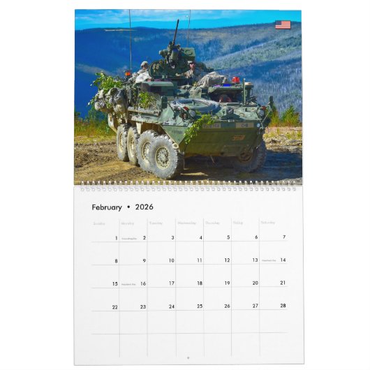 COMBAT ARMOR - Amerikaanse militaire pantservoertu Kalender (Feb 2026)