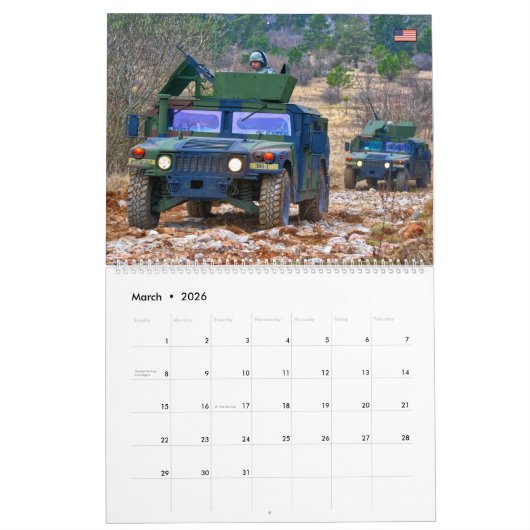 COMBAT ARMOR - Amerikaanse militaire pantservoertu Kalender (Mar 2026)