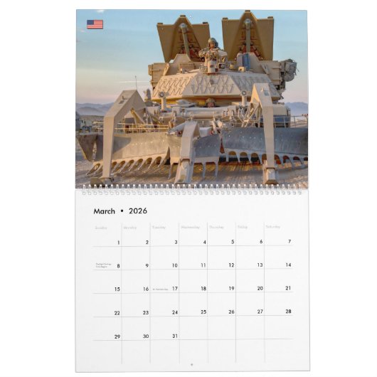 COMBAT ARMOR - Amerikaanse militaire pantservoertu Kalender (Mar 2026)