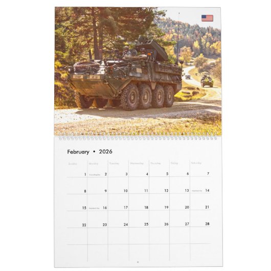 COMBAT ARMOR - Amerikaanse militaire pantservoertu Kalender (Feb 2026)