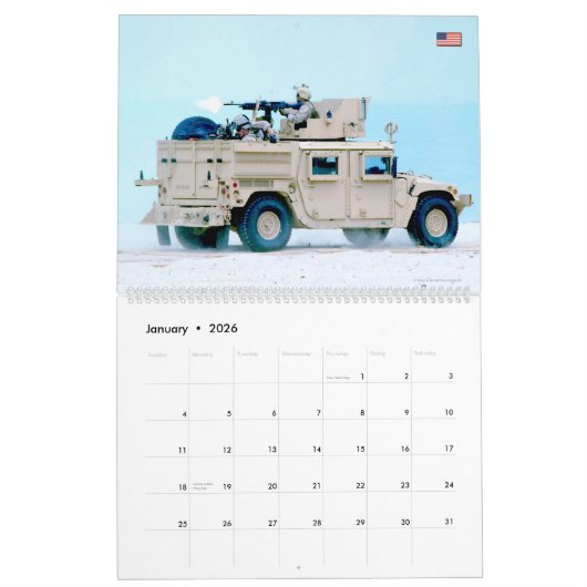 COMBAT ARMOR - Amerikaanse militaire pantservoertu Kalender (Jan 2026)