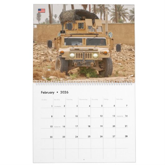COMBAT ARMOR - Amerikaanse militaire pantservoertu Kalender (Feb 2026)